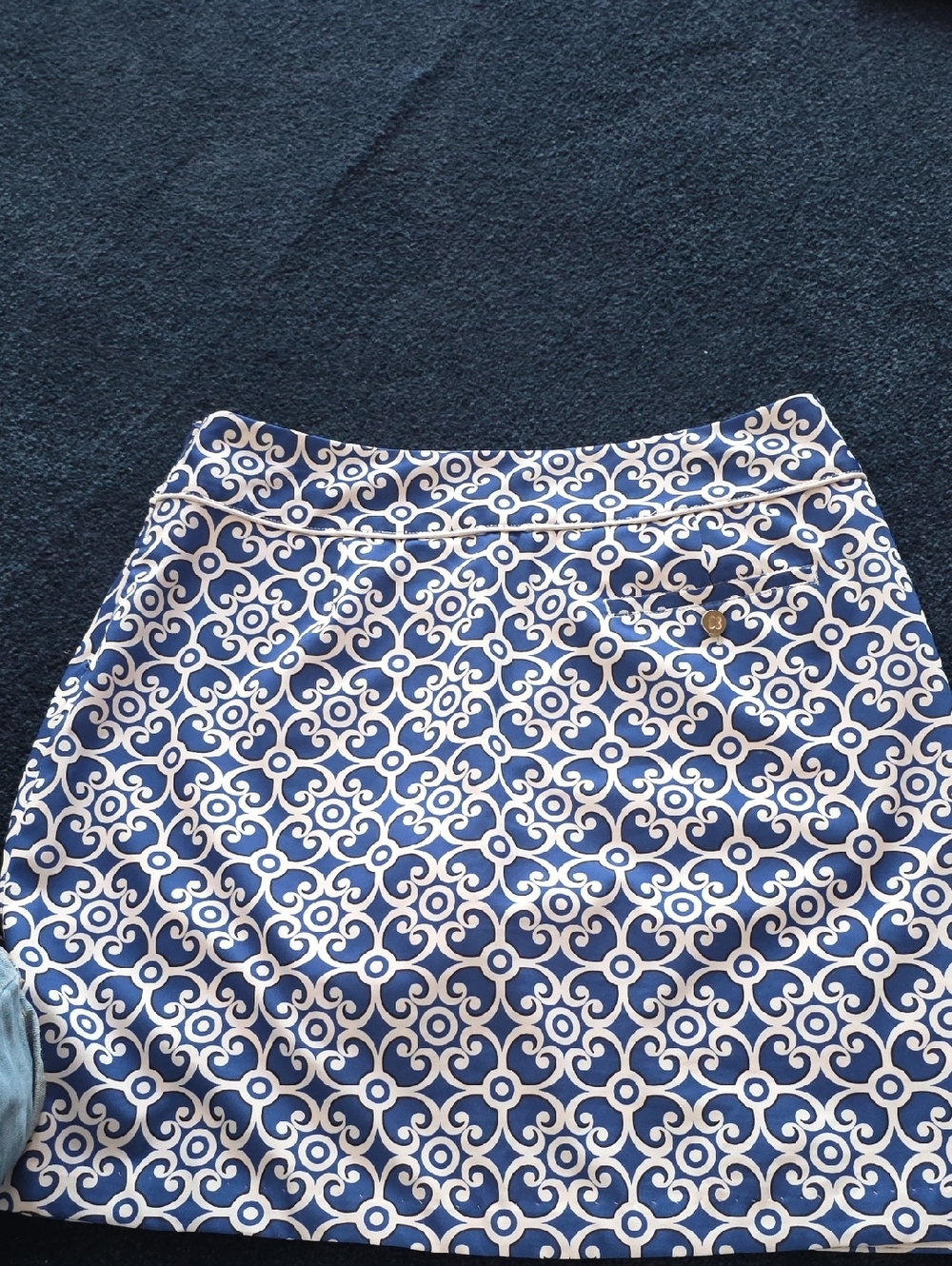 EP Pro Golf Sports Skort Skirt Blue & White Side Zip Size 10 - Picture 6 of 9